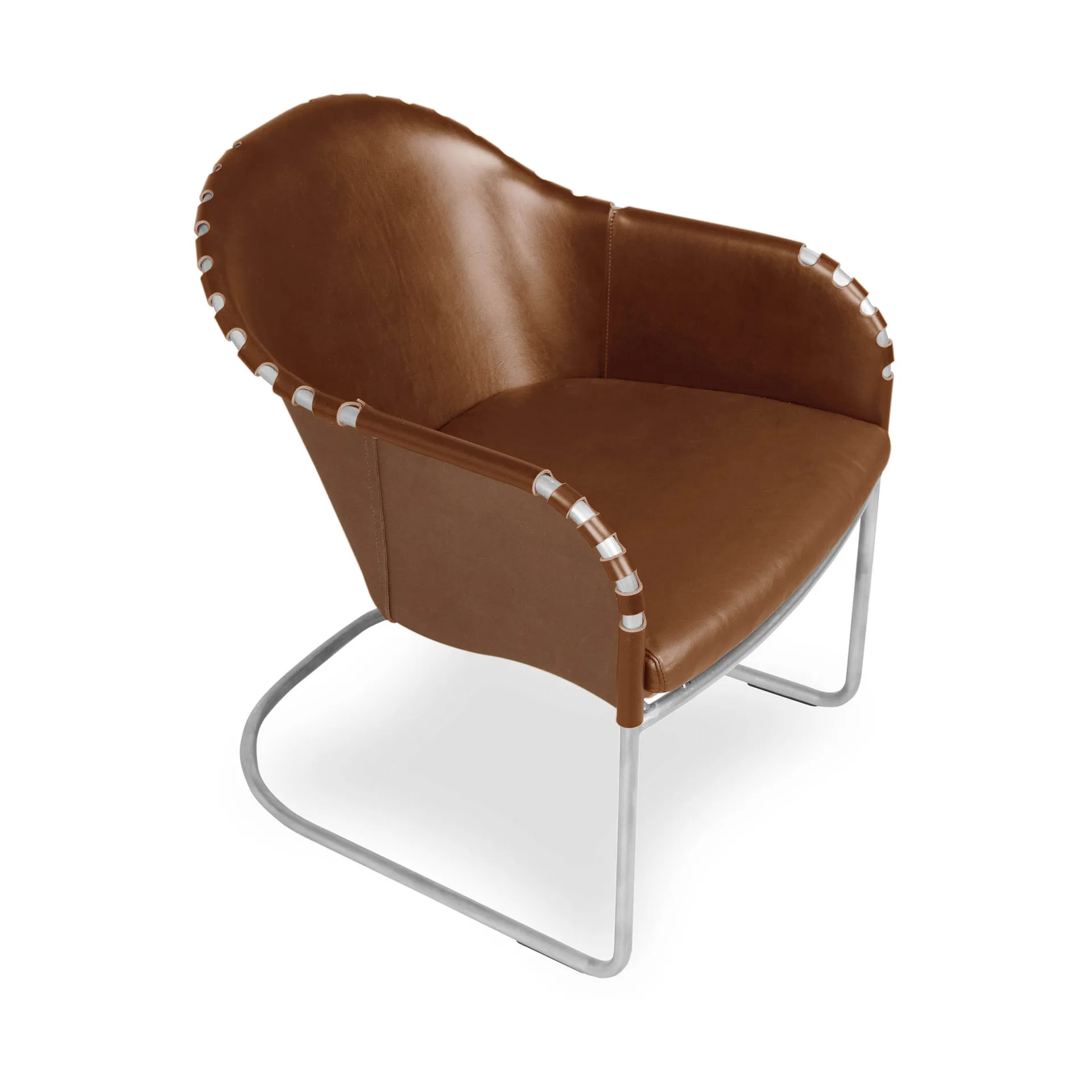 Ingo fauteuil, Cognac-matte chroom Källemo