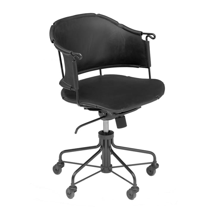 Sheriff bureaustoel - Leder Tärnsjö zwart-zwartgelakt frame - Källemo