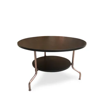 Sven salontafel - Zwartgebeitst essen-koperbehandeld frame, Ø80 cm - Källemo