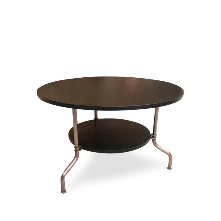Sven salontafel - Zwartgebeitst essen-koperbehandeld frame, Ø80 cm - Källemo