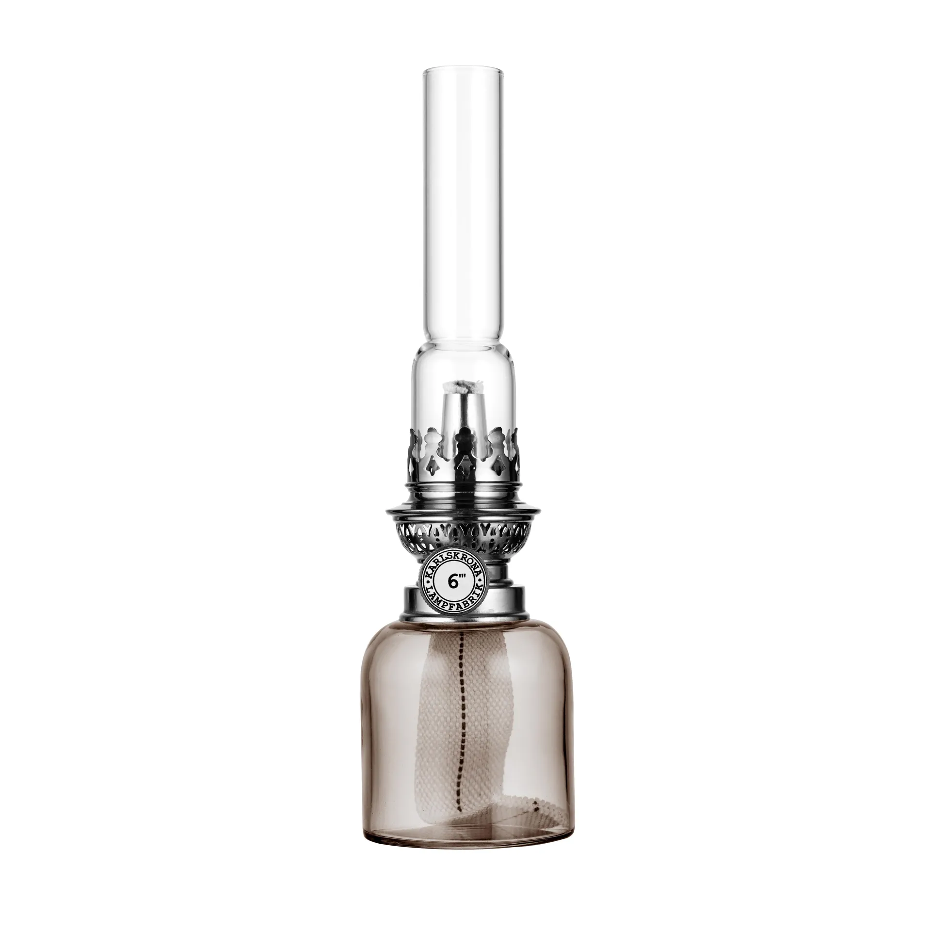 Koholmen paraffine-lamp, smoke (rook) Karlskrona Lampfabrik