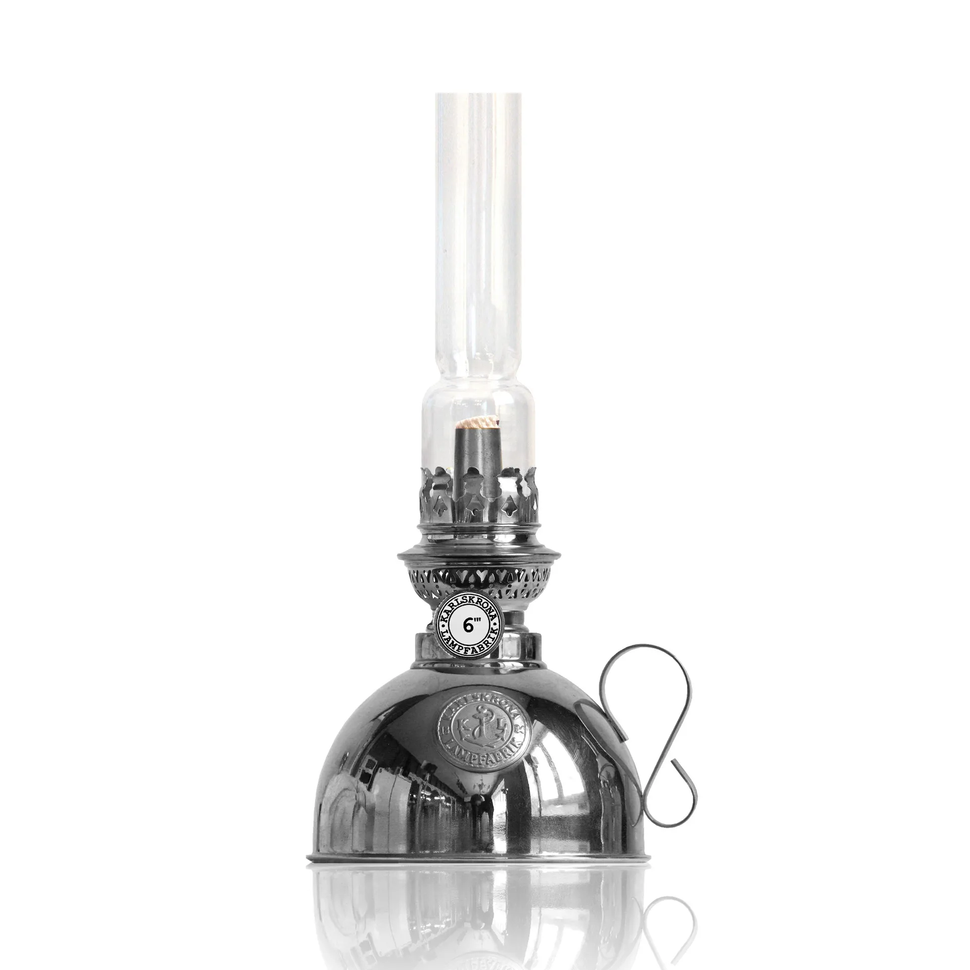Nattlampan paraffine-lamp, nikkel Karlskrona Lampfabrik