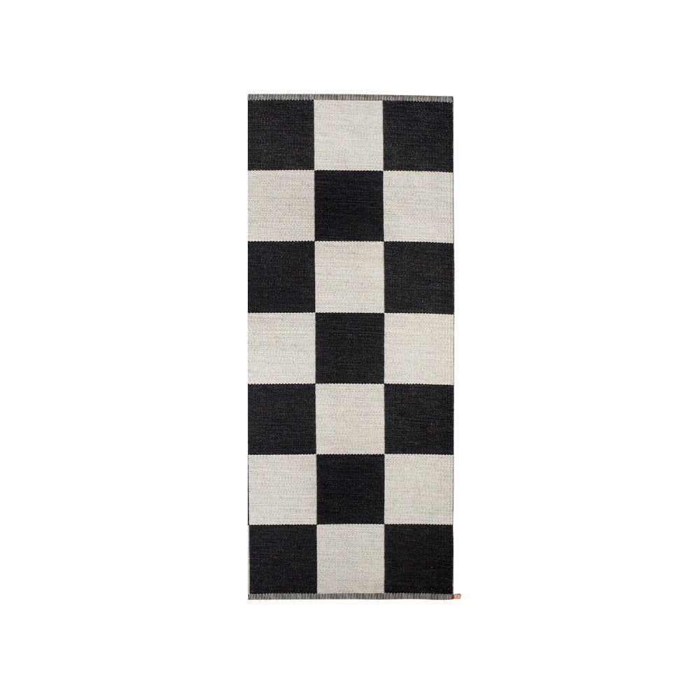 Kasthall Checkerboard Icon vloerkleed 85x200 cm Midnight black