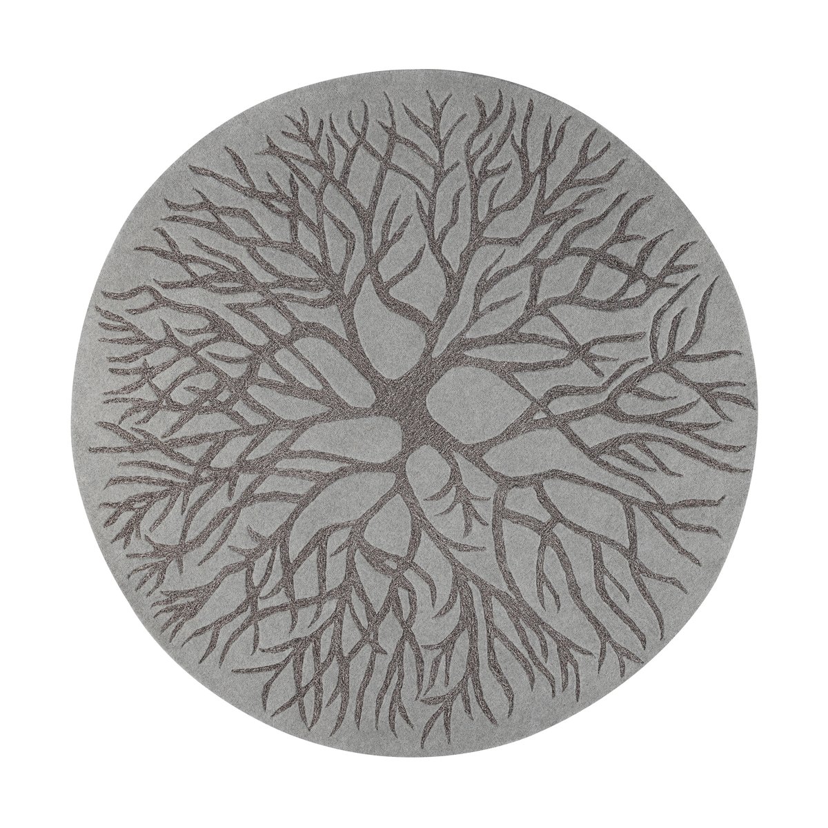 Kateha Birds nest handgeweven tapijt o 220 cm MD Grey
