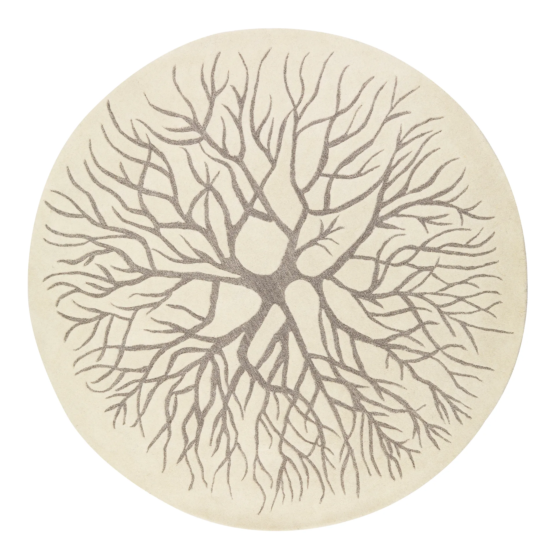 Birds nest handgeweven tapijt Ø 220 cm, White Kateha