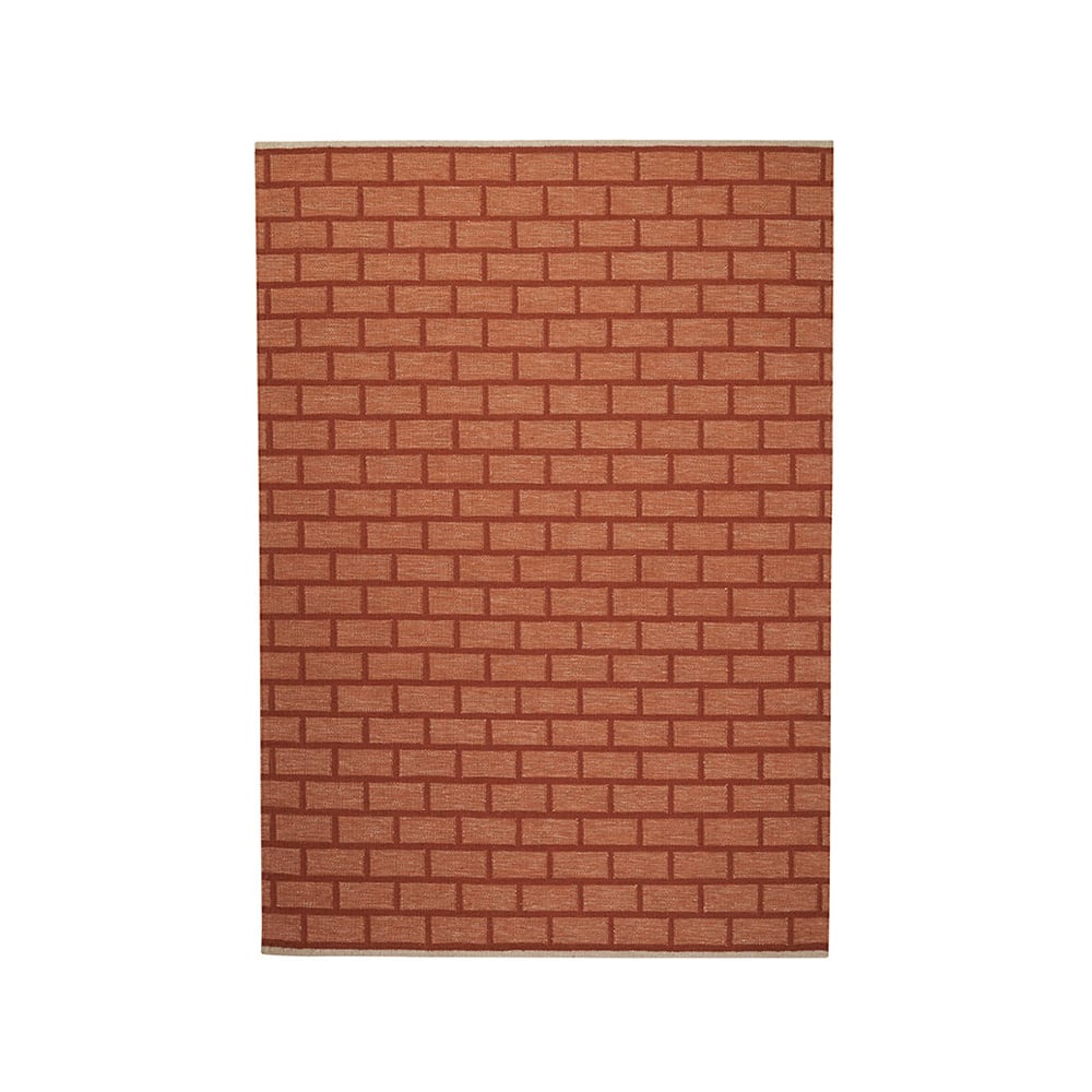 Kateha Brick vloerkleed Rust, 200x300 cm | Scandinavisch Interieur | Wollen vloerkleden | Oranje
