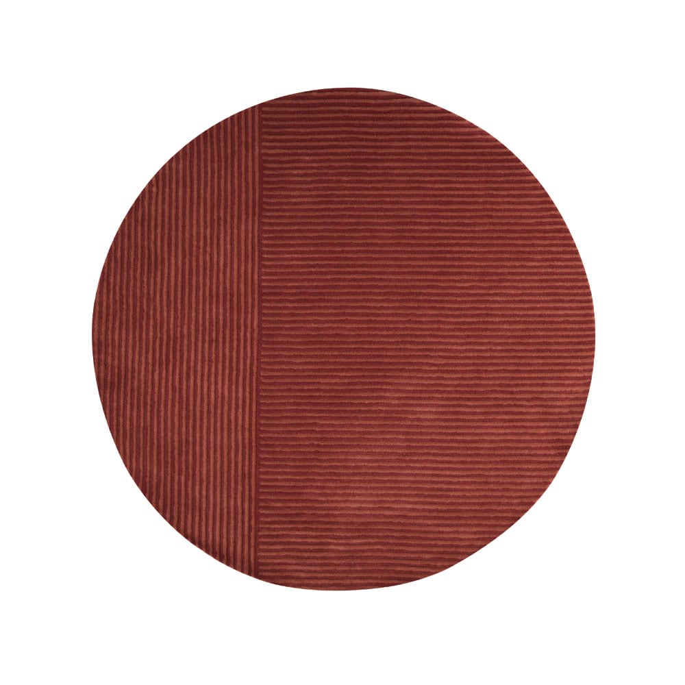 Kateha Dunes Straight vloerkleed rond dusty red, 220 cm