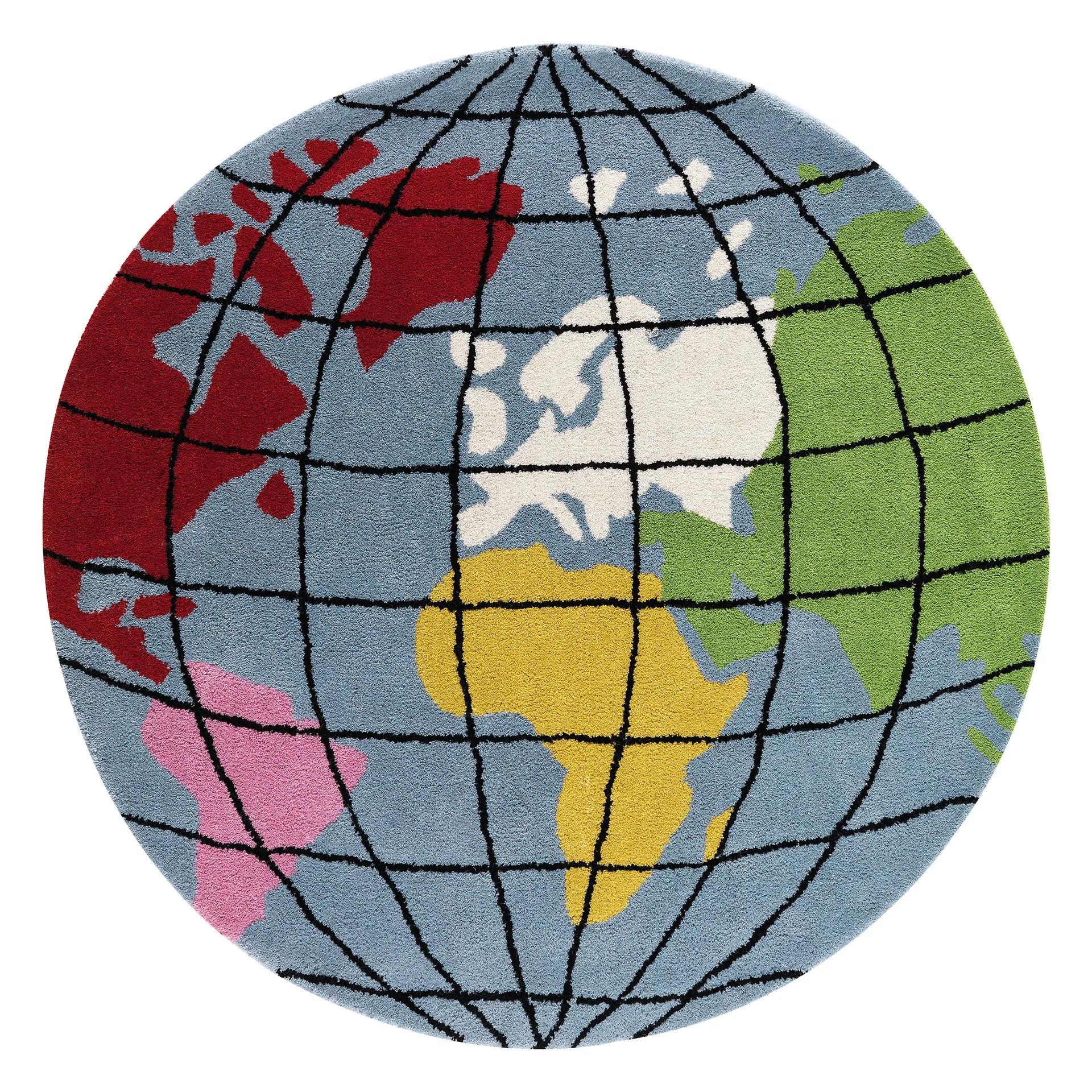 Earth vloerkleed Ø130 cm, Blauw Kateha