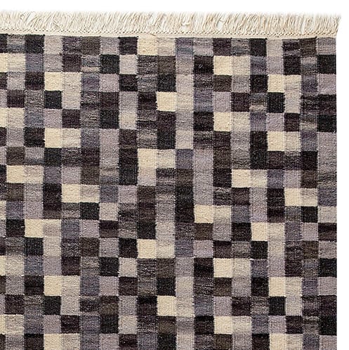 Kleine doos handgeweven tapijt grijs - 300x200 - Kateha