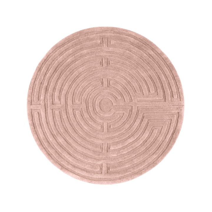 Minilabyrint vloerkleed rond - roze-40, 130 cm - Kateha
