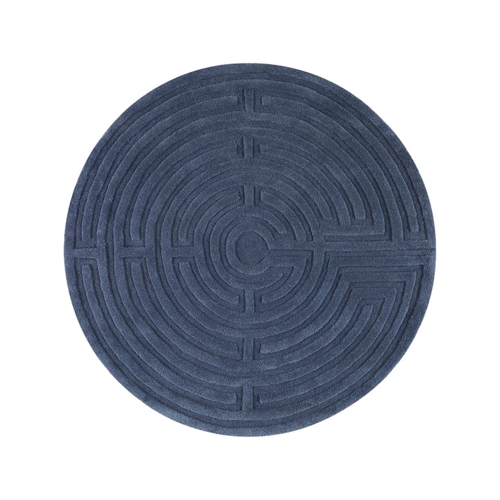 Minilabyrint vloerkleed rond - stormblauw, 130 cm - Kateha