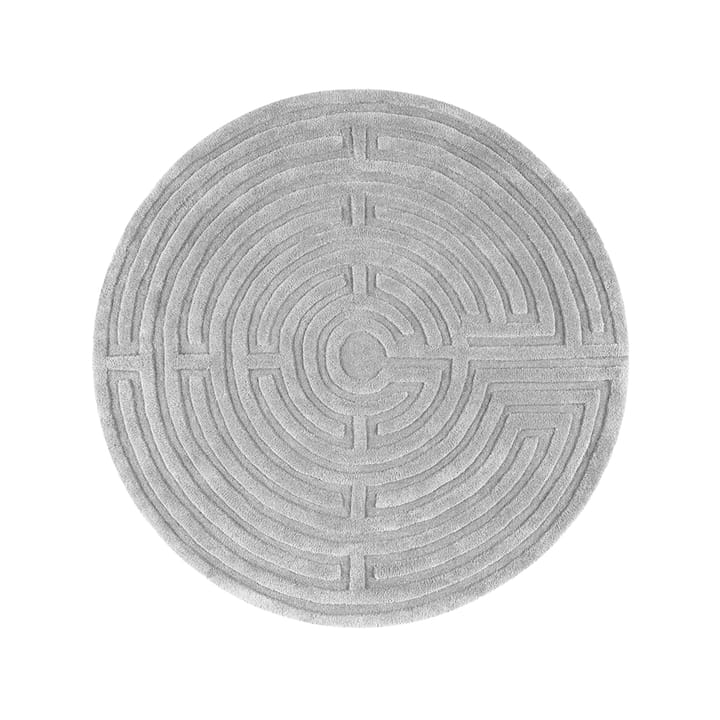 Minilabyrint vloerkleed rond - zilvergrijs (grijs), 130 cm - Kateha
