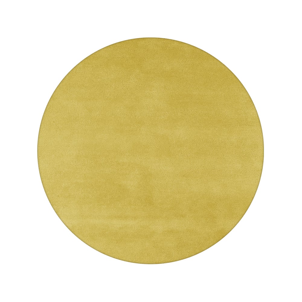 Kateha Sencillo vloerkleed rond yellow, 220 cm | Scandinavisch Interieur | Wollen vloerkleden | Geel