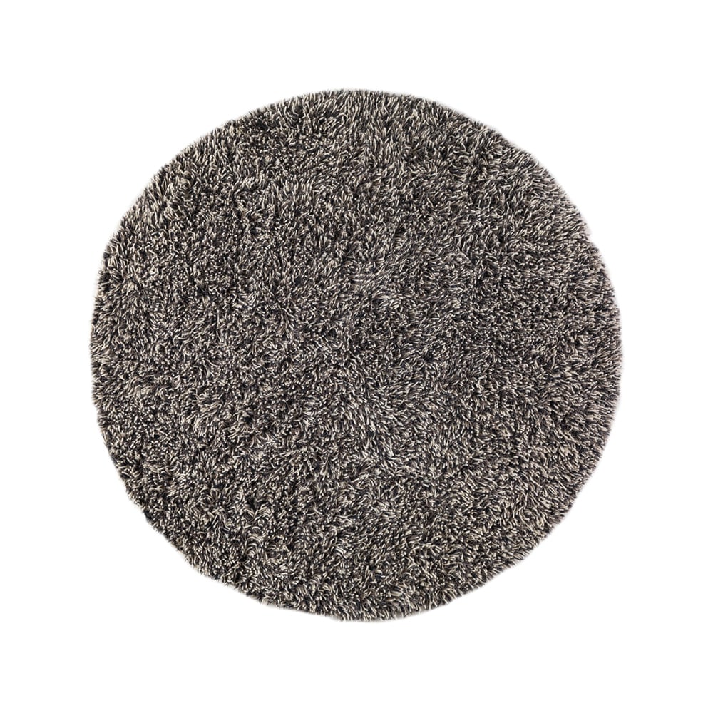 Kateha Shaggy vloerkleed rond white/charcoal, 220 cm