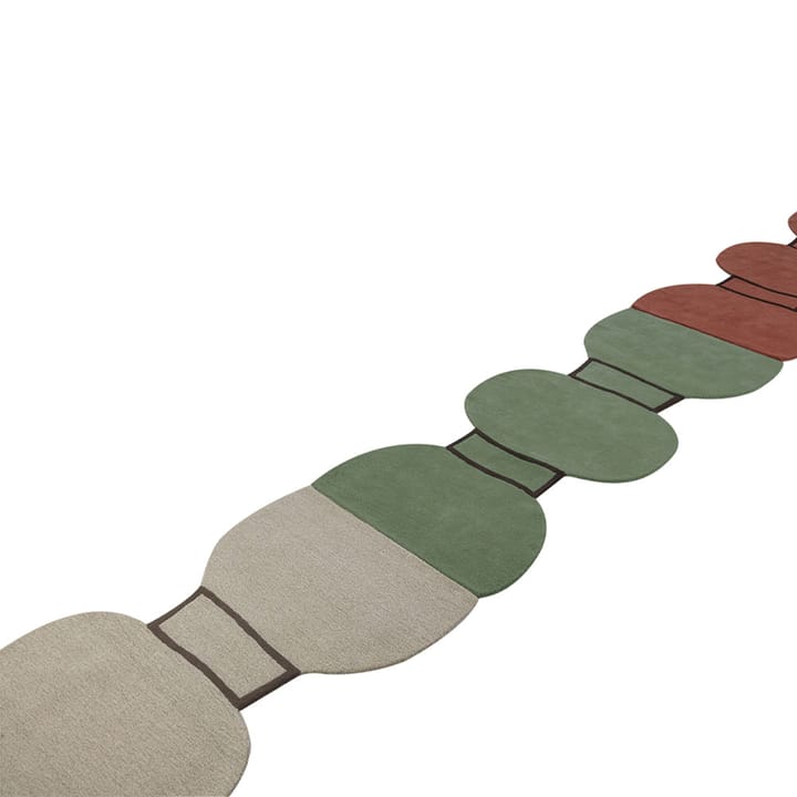 Silhouette figure vloerkleed, dusty green, 110x240 cm Kateha