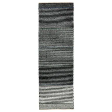 Tribulus One wollen vloerkleed 80x250 cm - Black/white/blue/green - Kateha