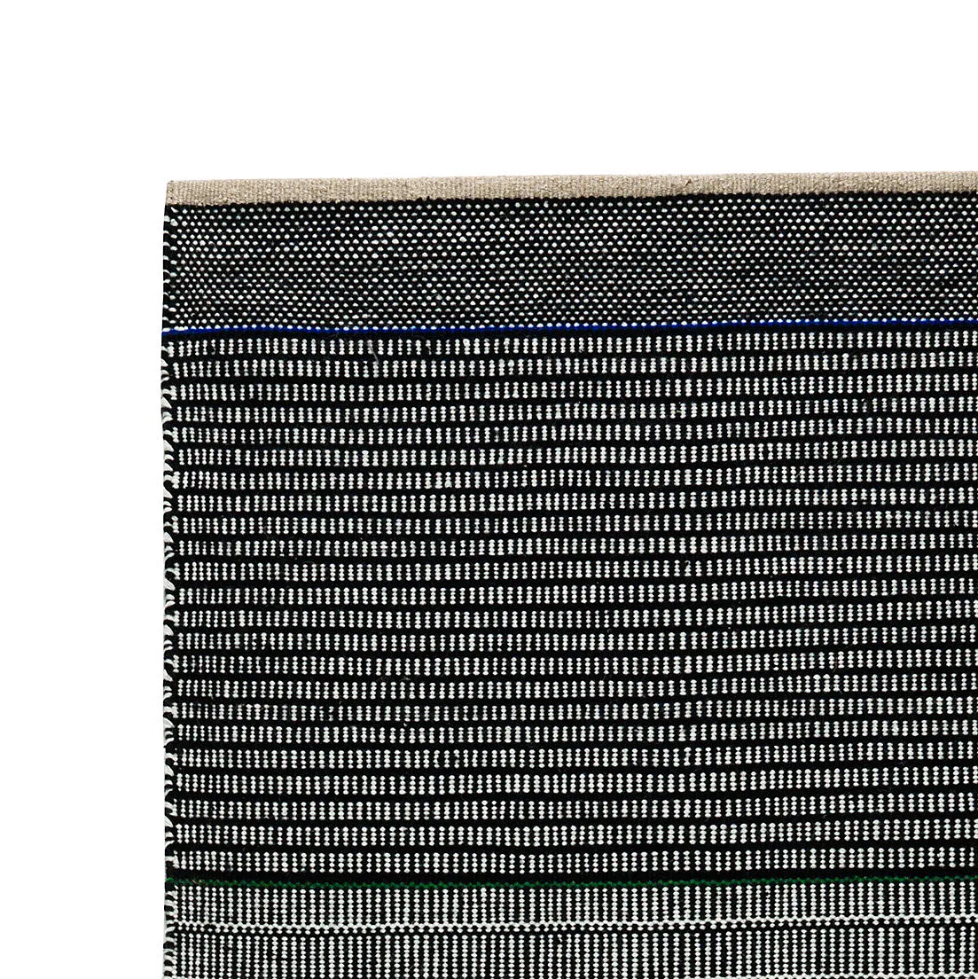 Tribulus One wollen vloerkleed 80x250 cm, Black/white/blue/green Kateha