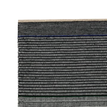 Tribulus One wollen vloerkleed 80x250 cm - zwart, wit, blauw, groen - Kateha