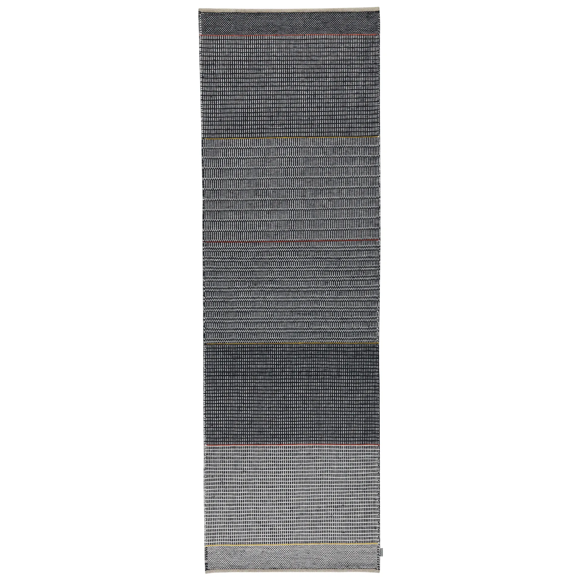 Tribulus One wollen vloerkleed 80x250 cm, zwart, wit, rood, geel Kateha