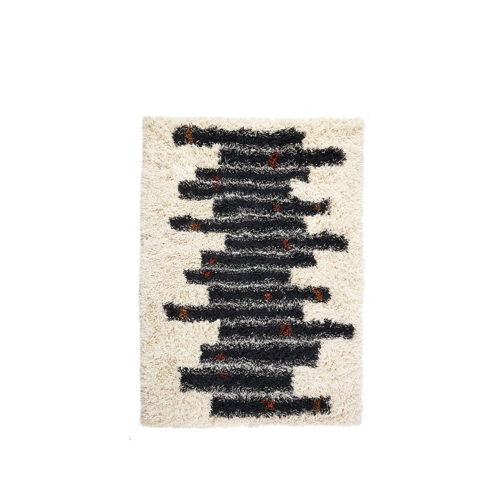 Kateha Zorbas vloerkleed white/black, 170x240 cm | Scandinavisch Interieur | Hoogpolige vloerkleden | Wit