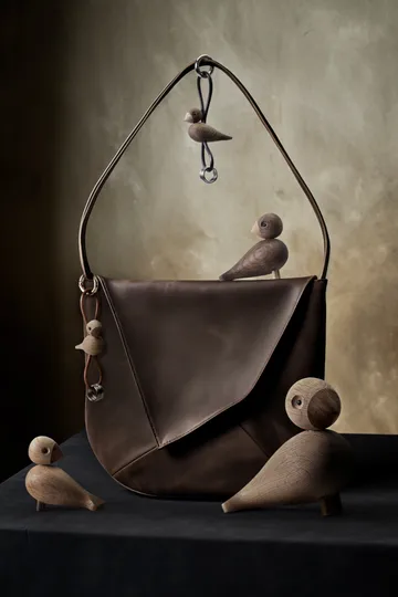 Kaj Bojesen vogel sleutelhanger - Eik, naturel leer - Kay Bojesen Denmark