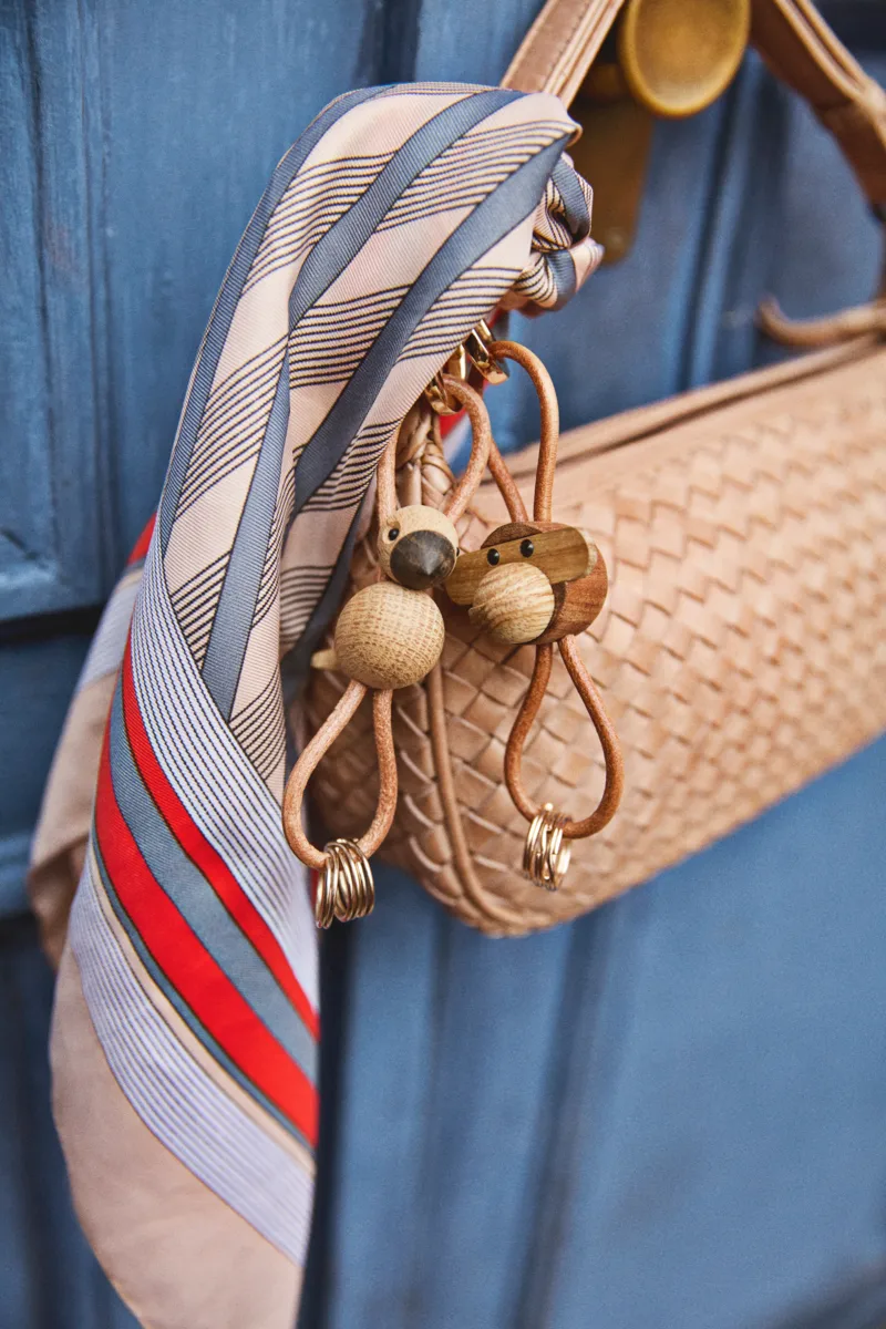 Kaj Bojesen vogel sleutelhanger, Eik, naturel leer Kay Bojesen Denmark