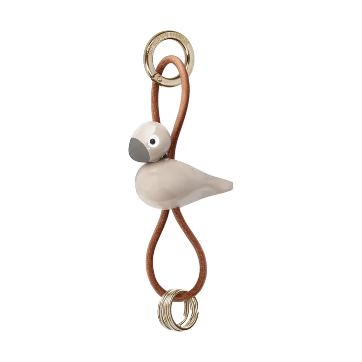 Kaj Bojesen vogel sleutelhanger - Sand, naturel leer - Kay Bojesen Denmark