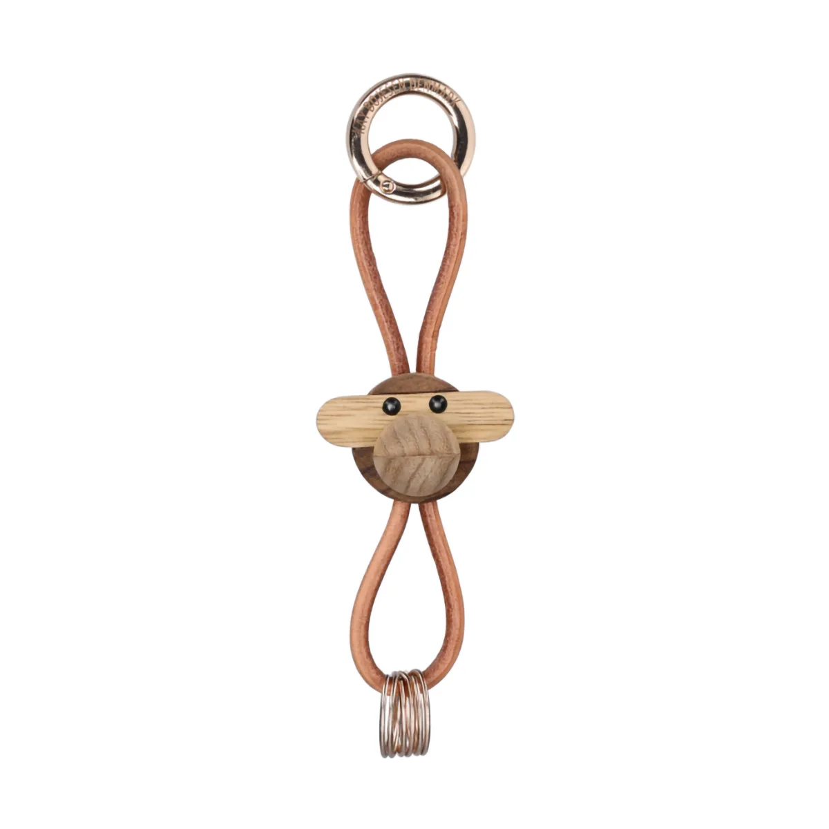 Kay Bojesen aap sleutelhanger, Teak-limba hout, naturel leer Kay Bojesen Denmark