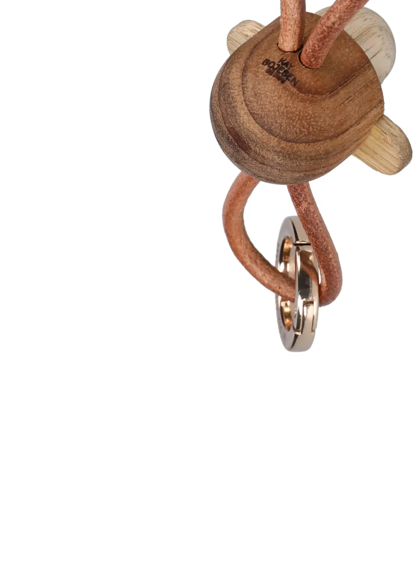 Kay Bojesen aap sleutelhanger, Teak-limba hout, naturel leer Kay Bojesen Denmark
