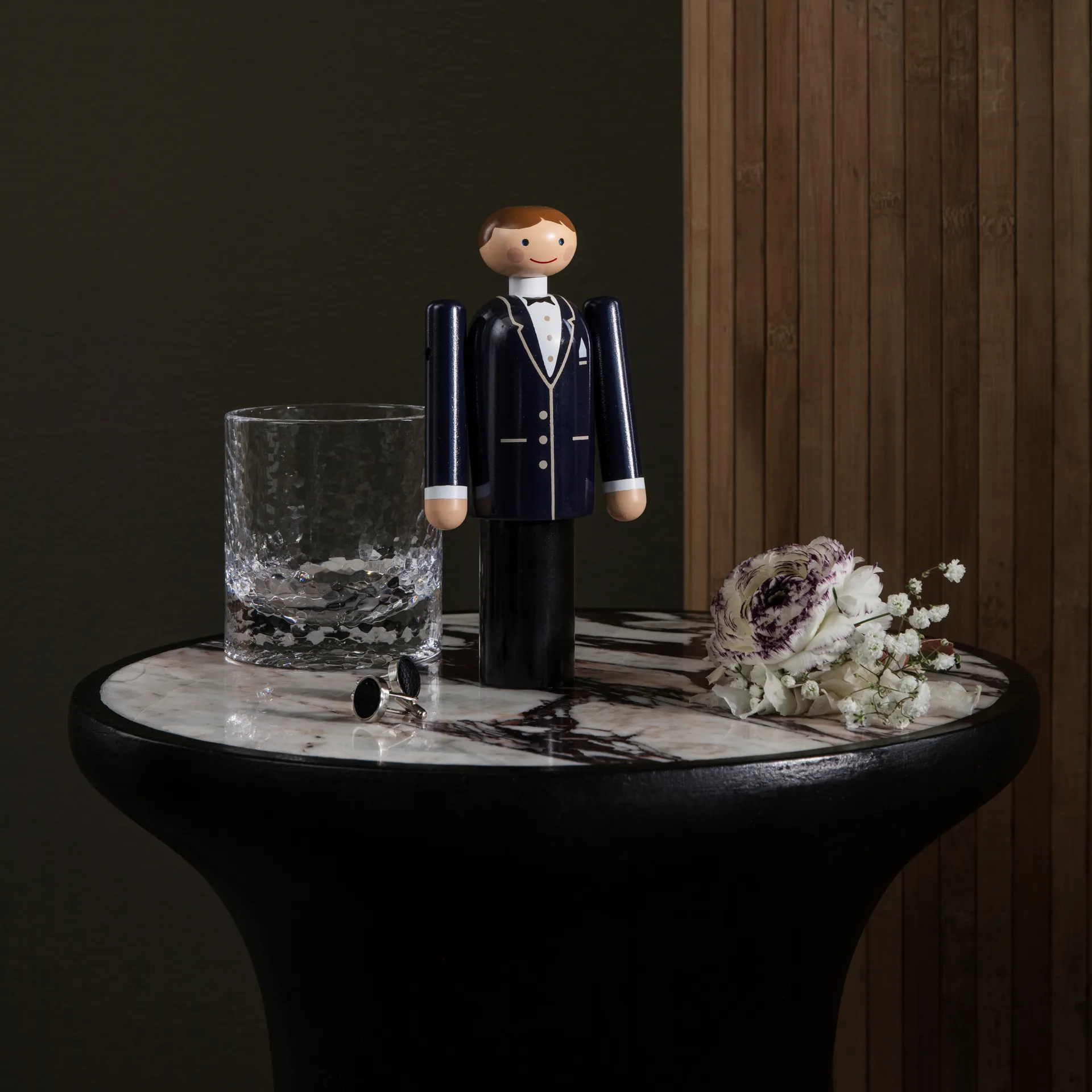 Kay Bojesen bruidegom, Blauw-zwart-wit, 18 cm Kay Bojesen Denmark