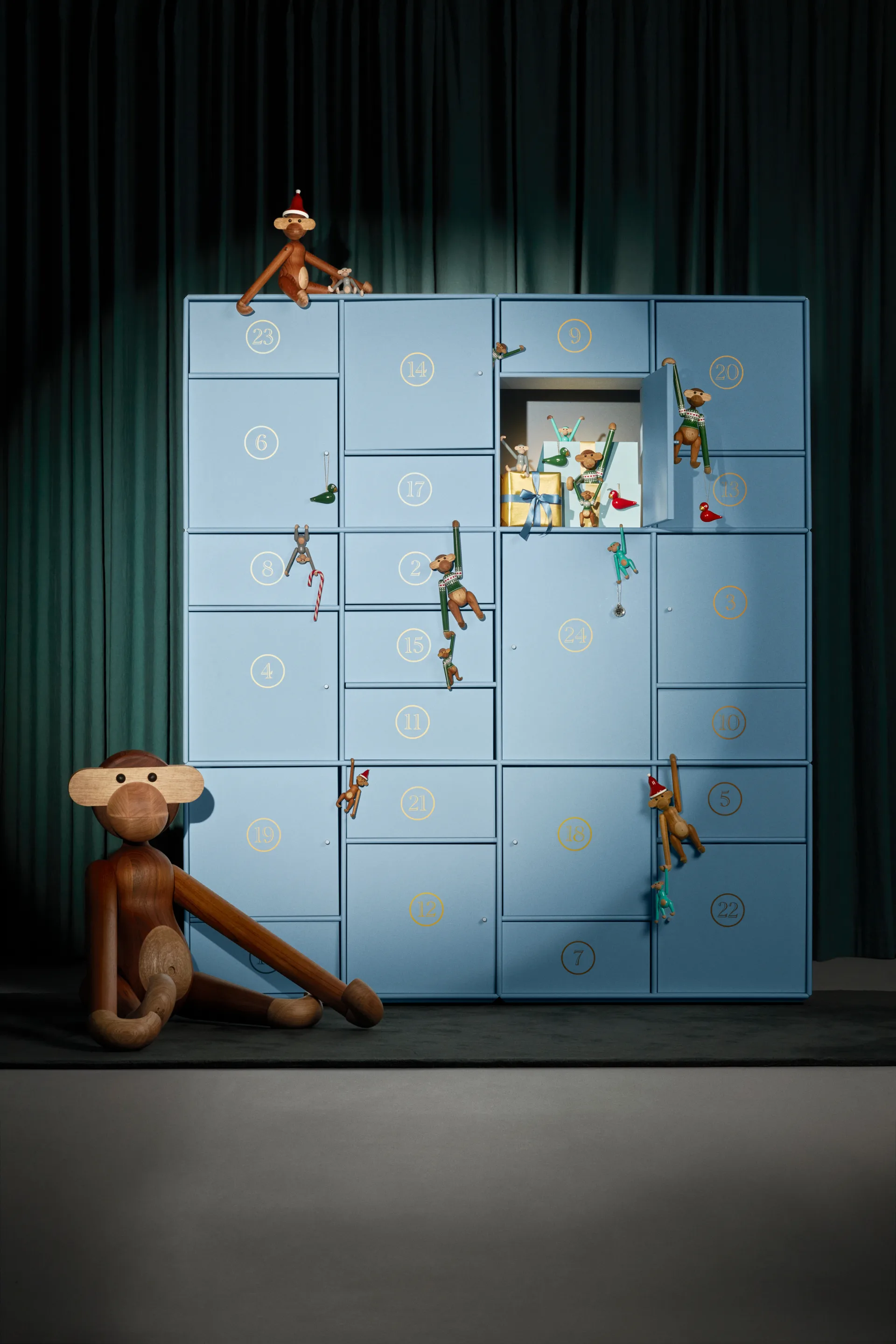 Kay Bojesen Christmas birds kersthanger 2 delen, Rood-groen Kay Bojesen Denmark