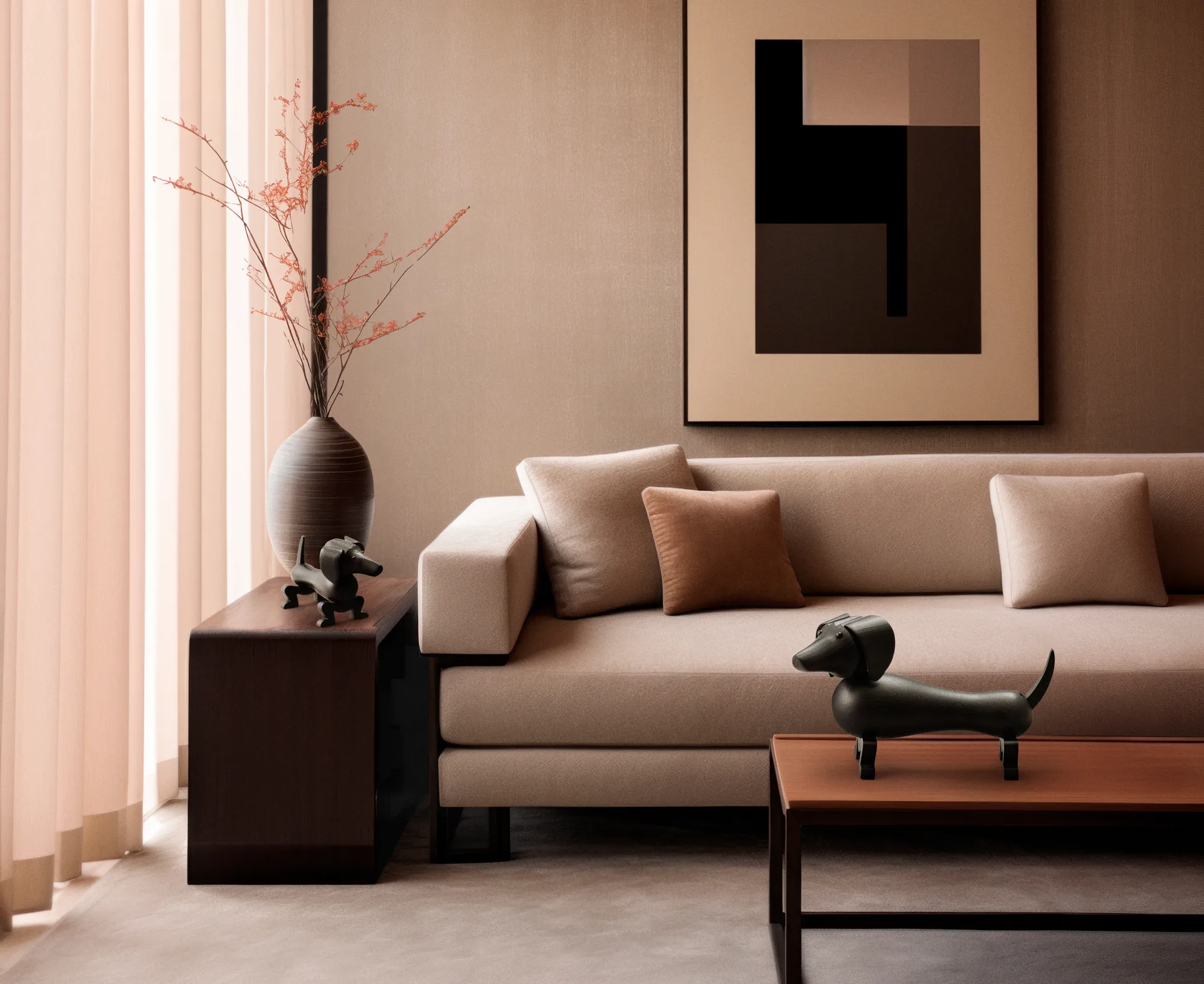 Kay Bojesen hond 18,5 cm, Donker gebeitst eikenhout Kay Bojesen Denmark