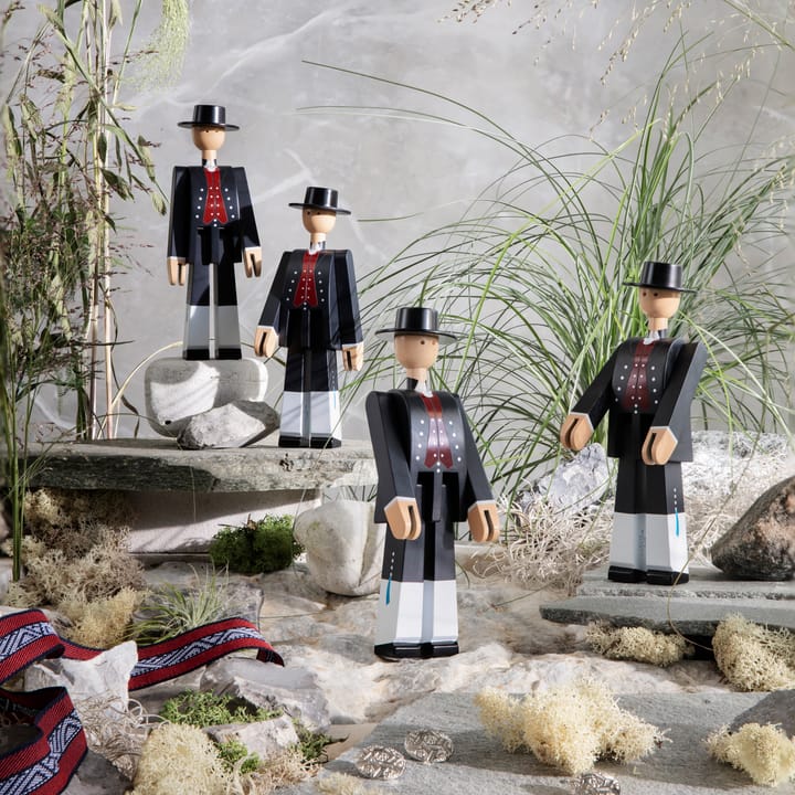 Kay Bojesen man in Noorse kleerdracht, Zwart-rood-wit Kay Bojesen Denmark