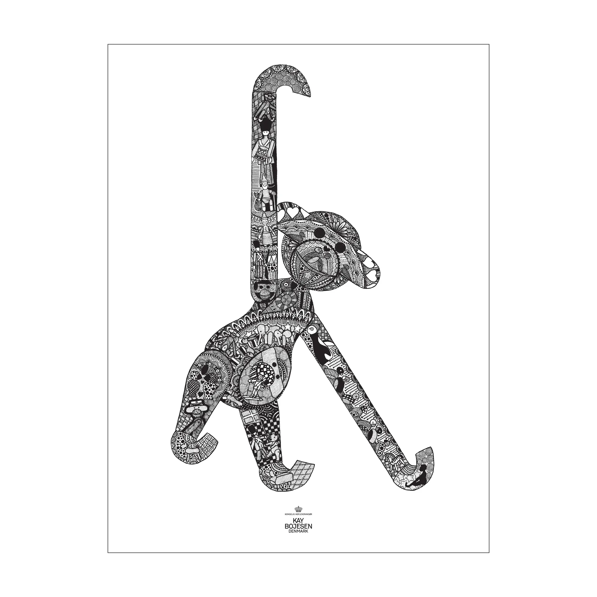 Kay Bojesen poster aap, 30x40 cm Kay Bojesen Denmark