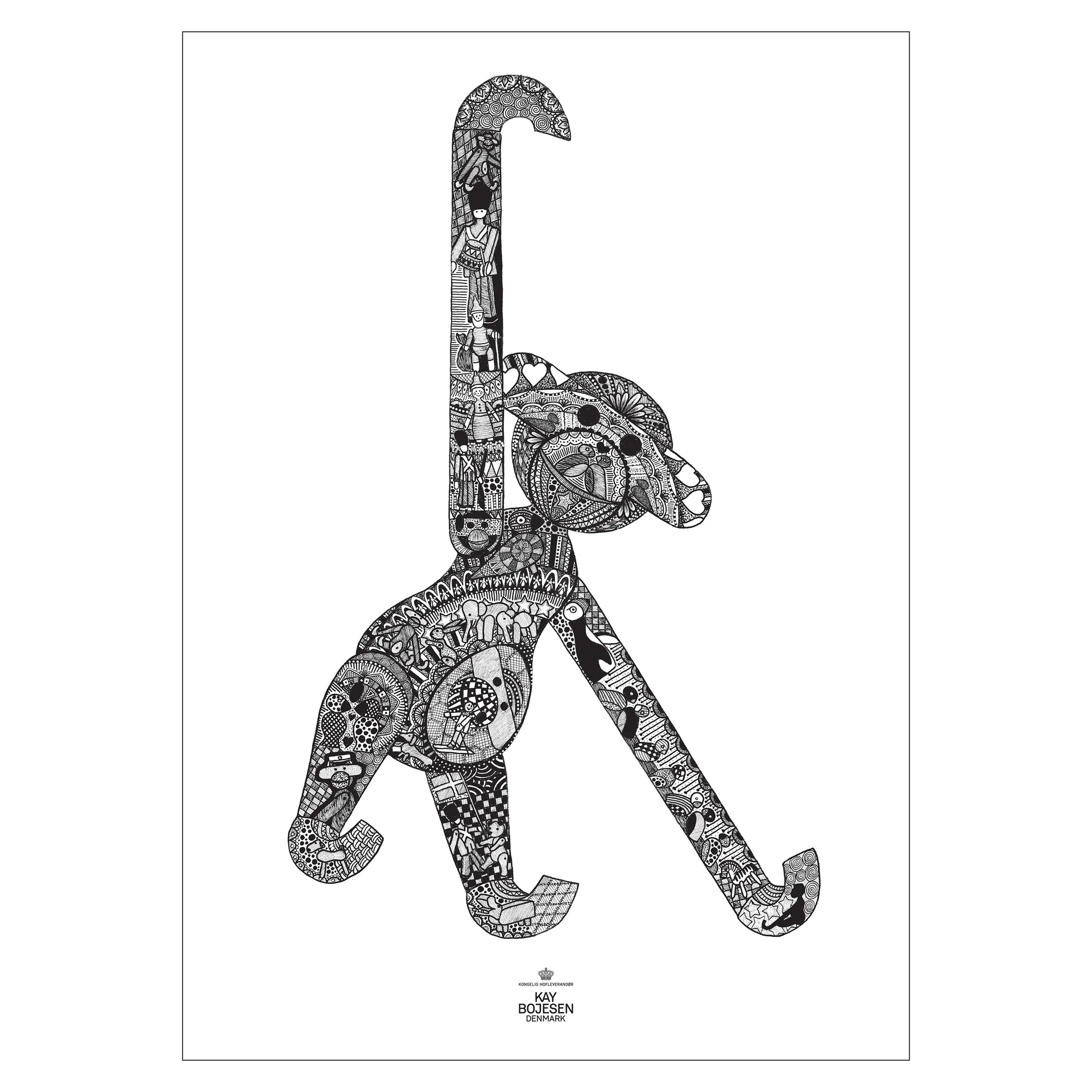 Kay Bojesen poster aap, 50x70 cm Kay Bojesen Denmark