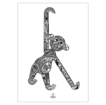 Kay Bojesen poster aap - 50x70 cm - Kay Bojesen Denmark