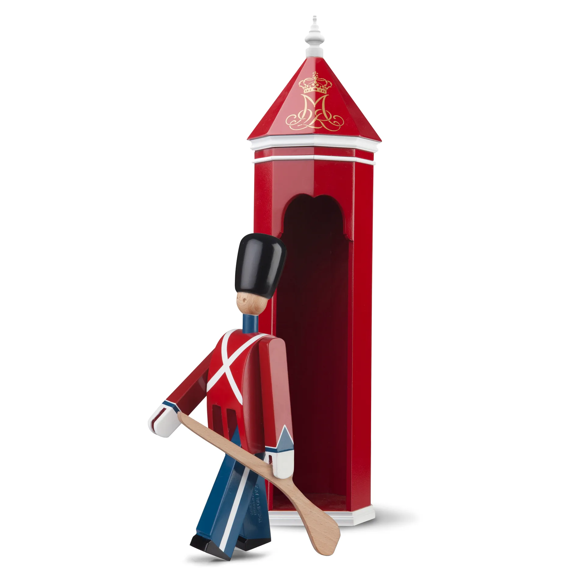 Kay Bojesen vaandeldrager met textielvlag, 29,5 cm. Kay Bojesen Denmark