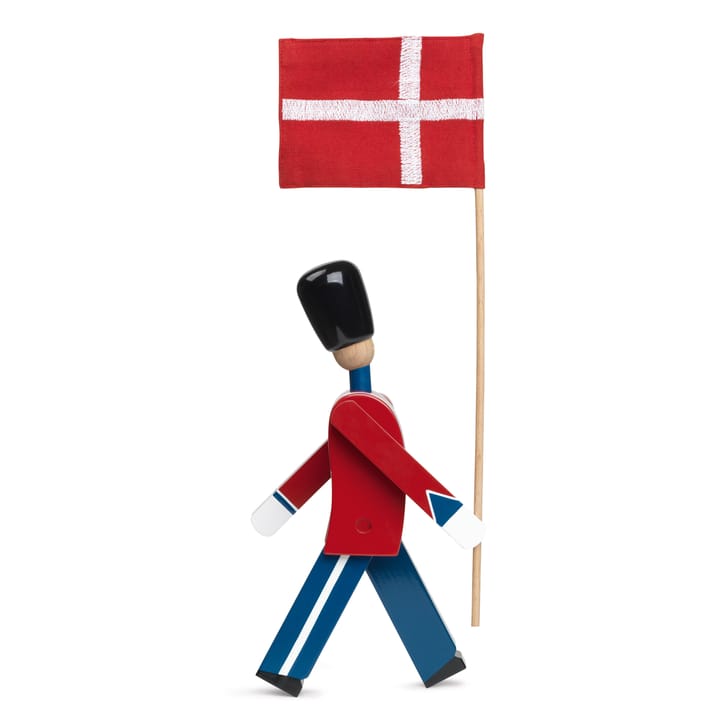 Kay Bojesen vaandeldrager met textielvlag, 29,5 cm. Kay Bojesen Denmark