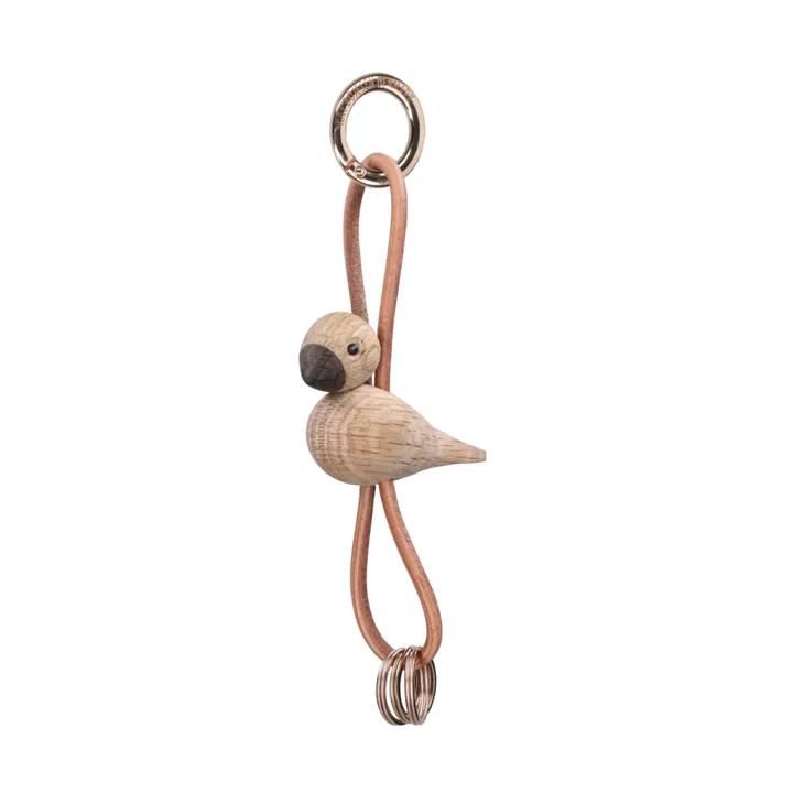 Kay Bojesen vogel sleutelhanger - Eik, naturel leer - Kay Bojesen Denmark
