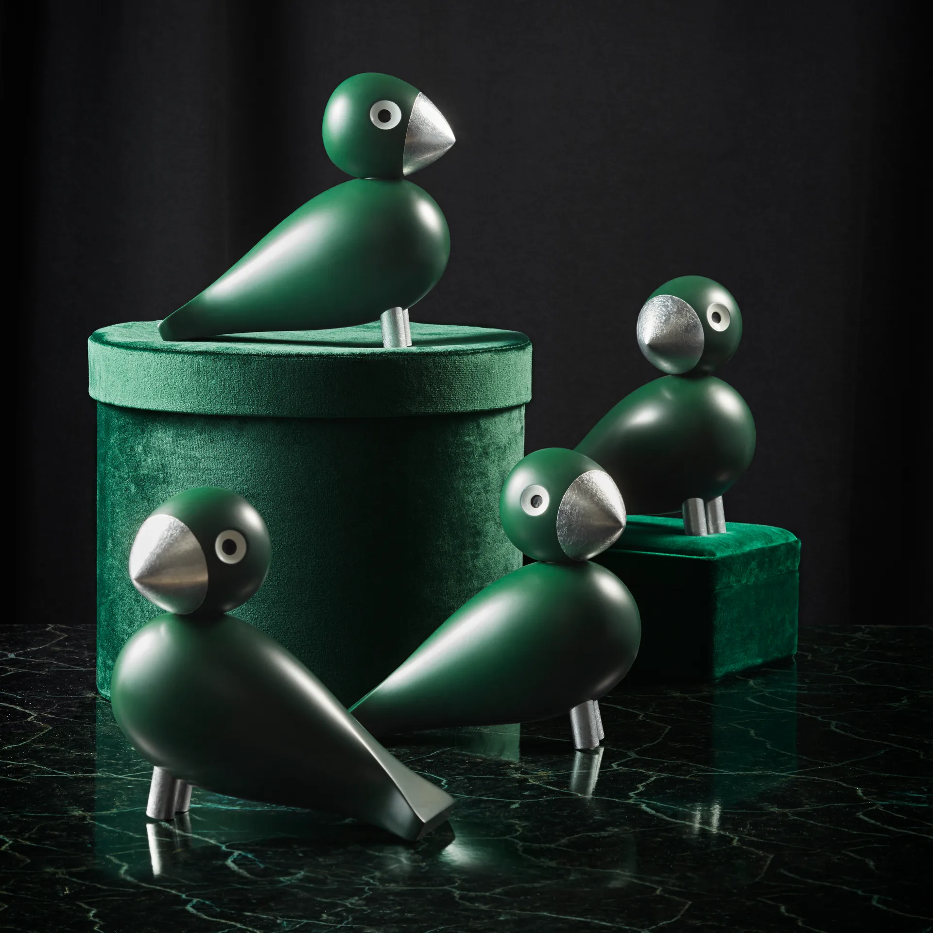 Kay Bojesen zangvogel Georg, Groen-Zilver Kay Bojesen Denmark