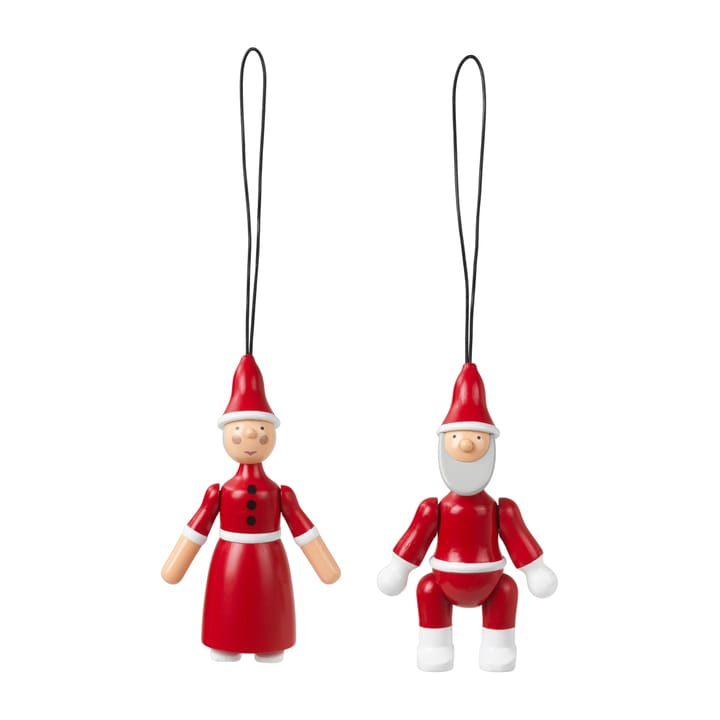 Kerstman en kerstvrouw 10 cm - Rood - Kay Bojesen Denmark