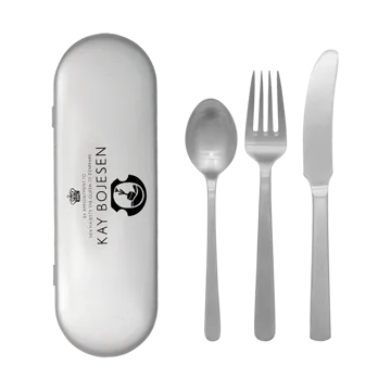 Grand Prix bestekset reiskit 3-delig - Matte steel - Kay Bojesen