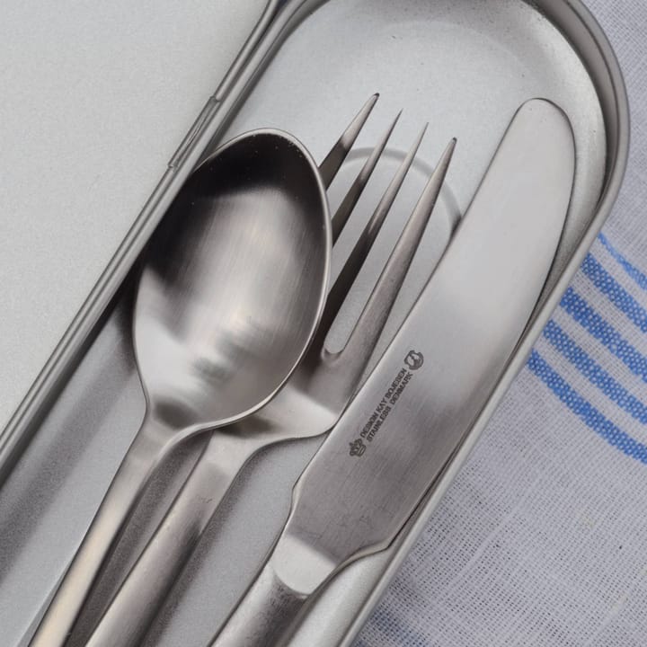 Grand Prix bestekset reiskit 3-delig, Matte steel Kay Bojesen