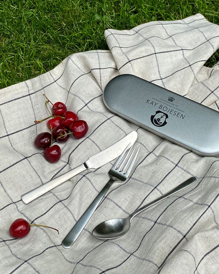 Grand Prix bestekset reiskit 3-delig, Matte steel Kay Bojesen