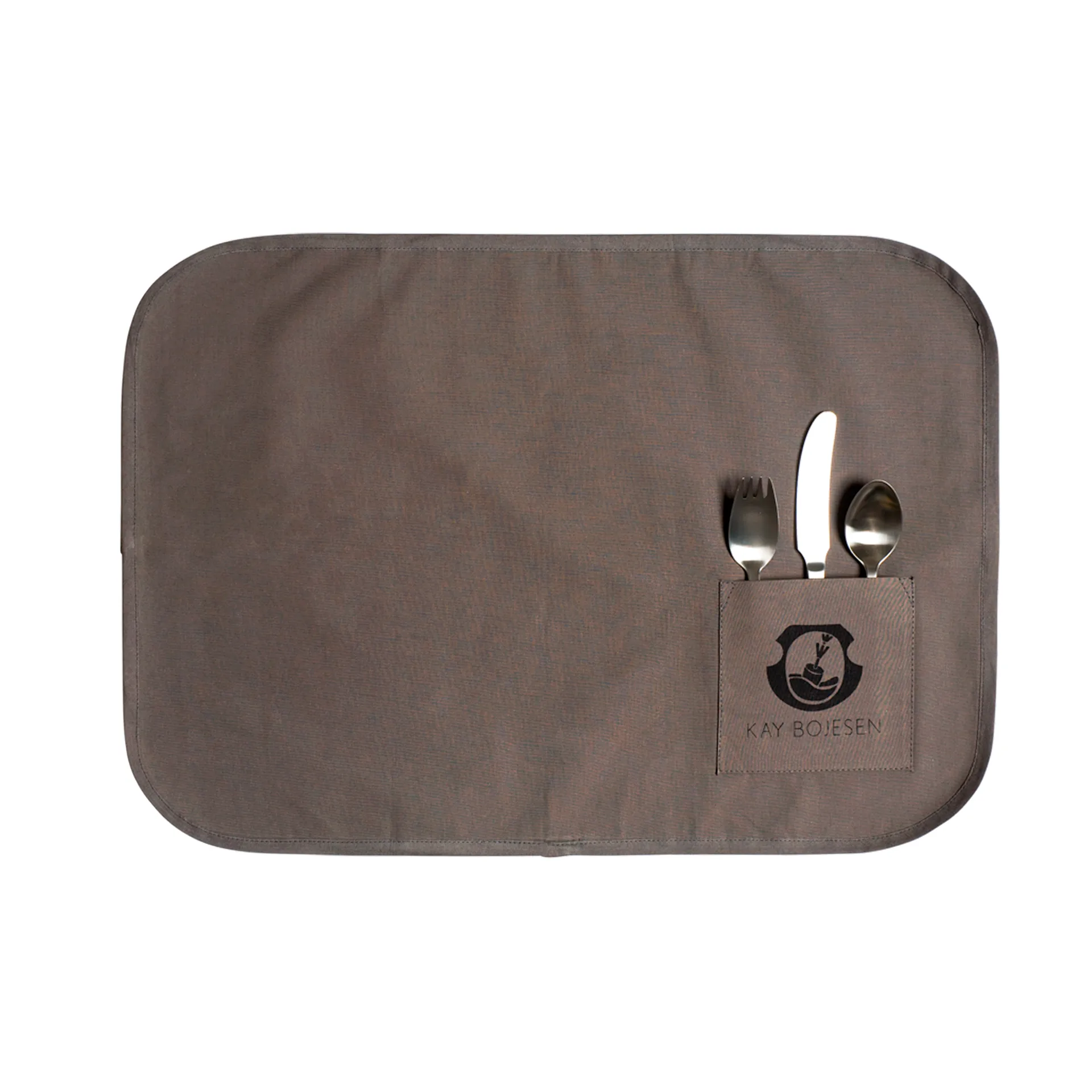 Grand Prix kinderbestek en placemat 4-delig, Matte steel Kay Bojesen