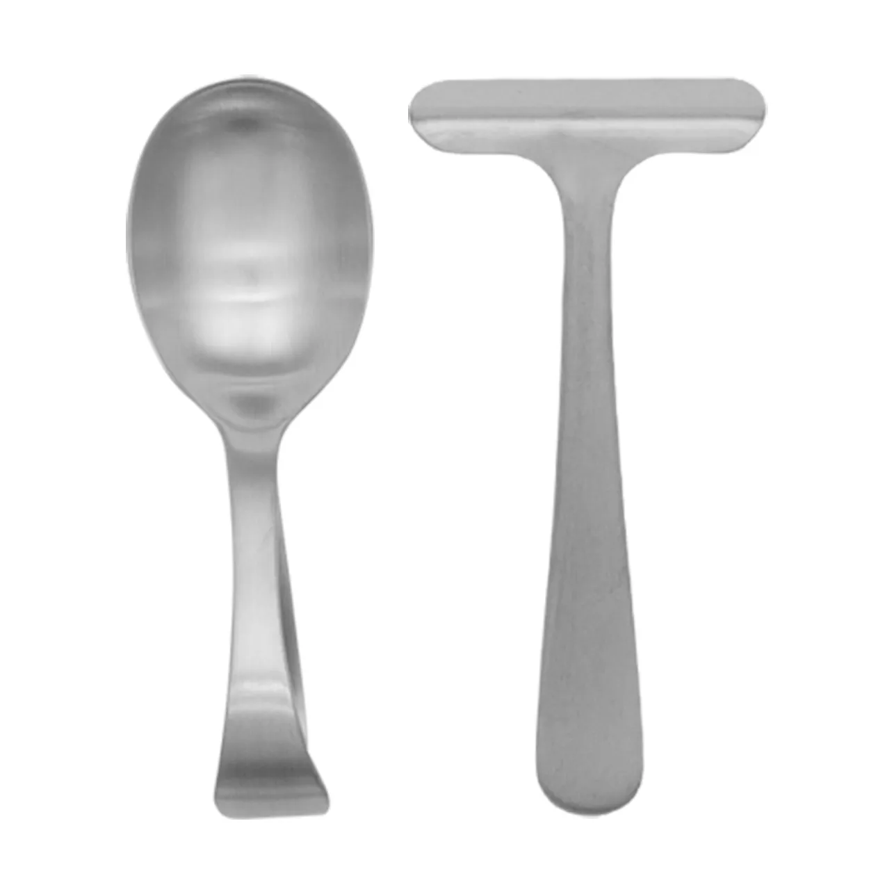 Grand Prix kinderbestek en slabbetje 3-delig, Matte steel Kay Bojesen