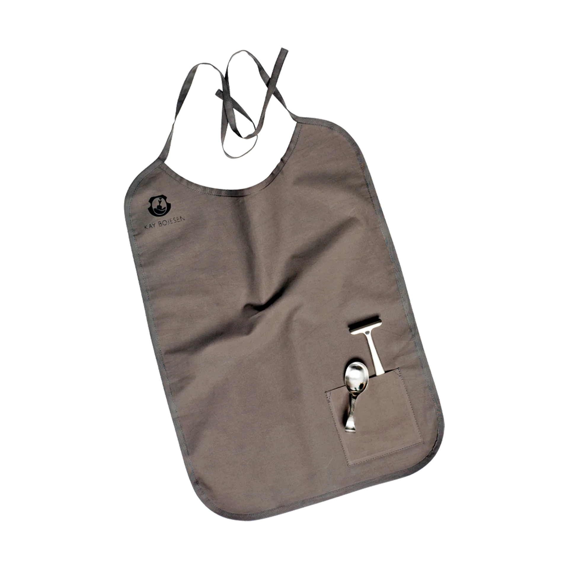 Grand Prix kinderbestek en slabbetje 3-delig, Polished steel Kay Bojesen