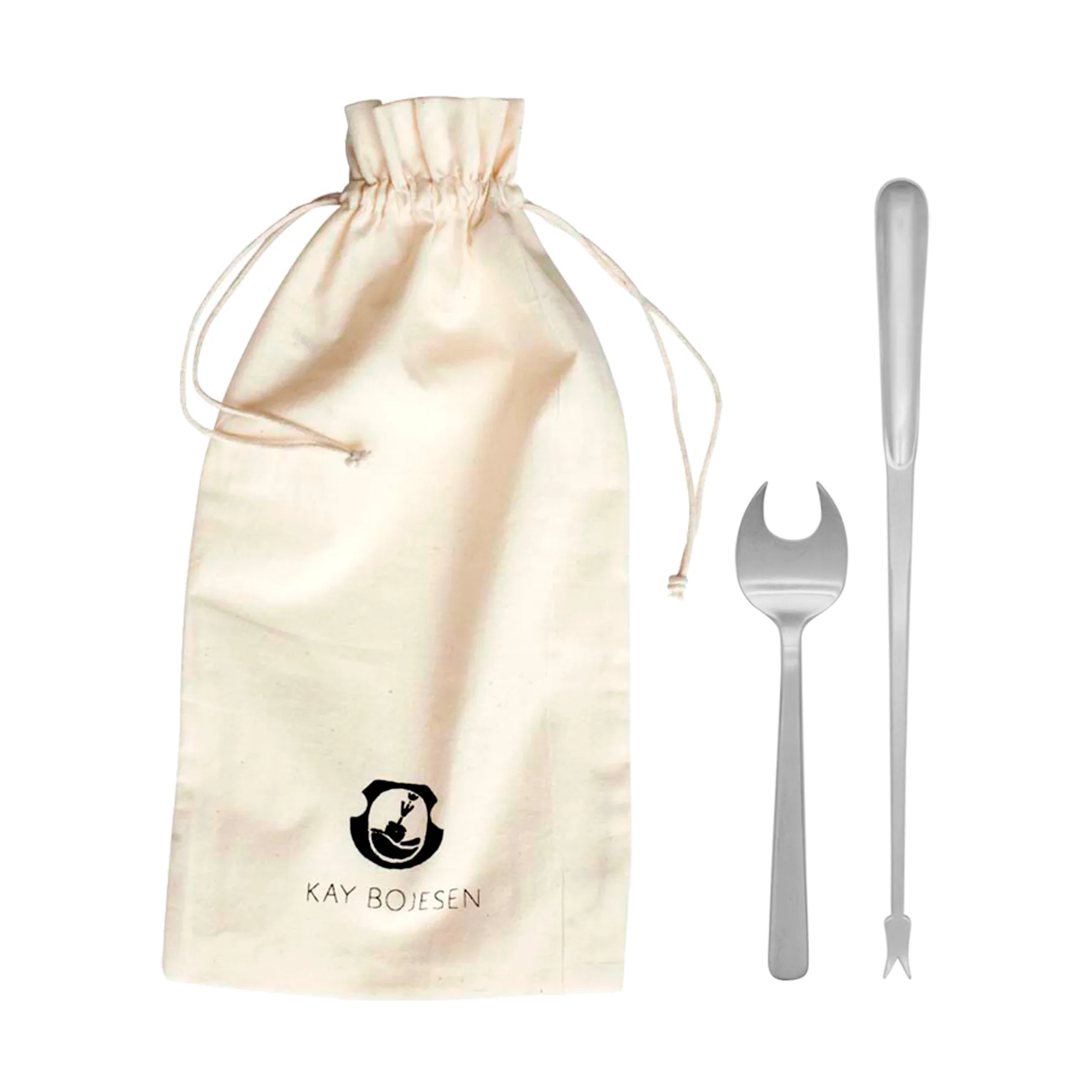 Grand Prix schaaldierenbestek 8-delig, Matte steel Kay Bojesen