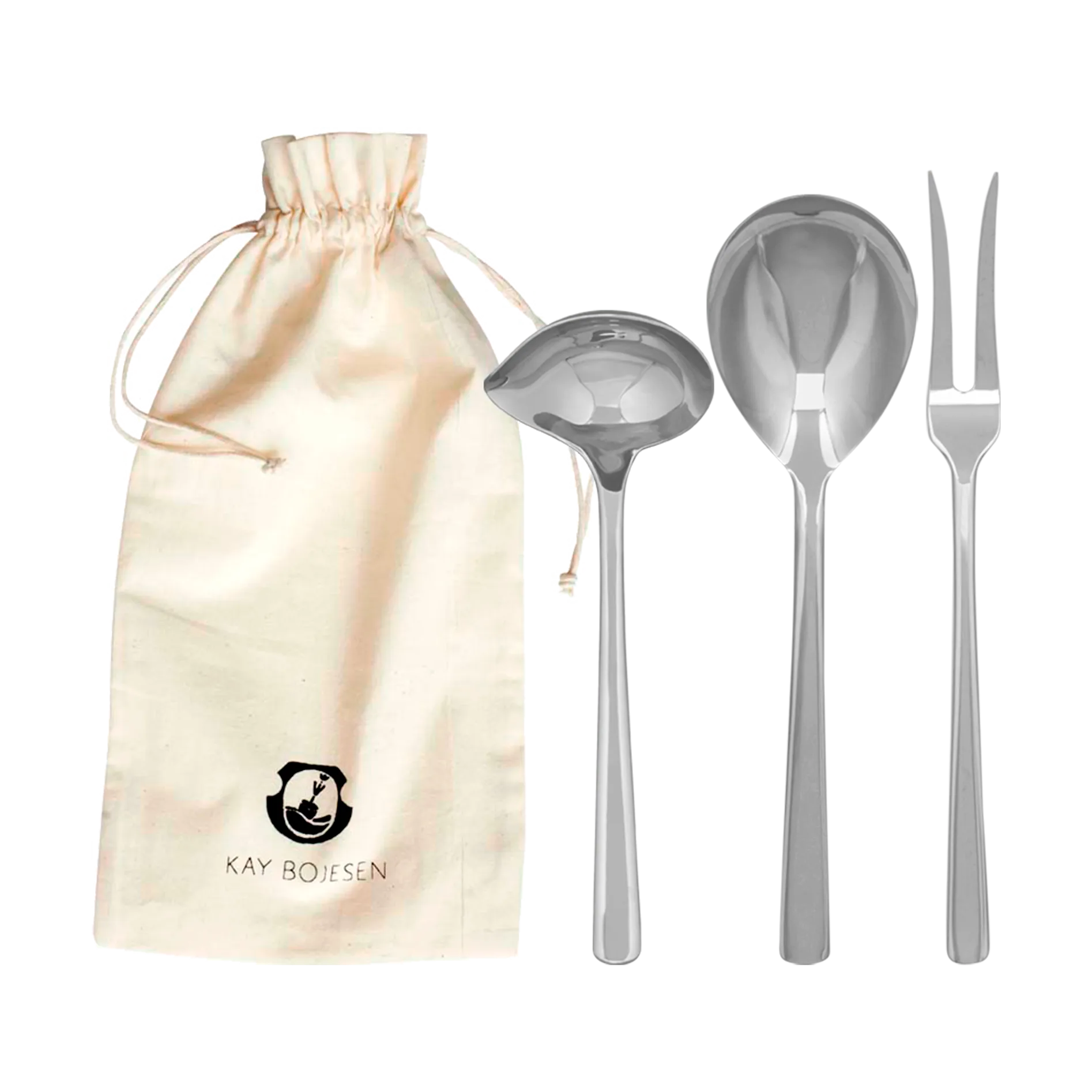 Grand Prix serveerset 3-delig, Polished steel Kay Bojesen