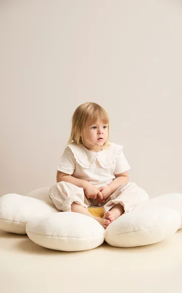 Bloem vloerkussen - Naturelwit, Ø100x15 cm - Kid's Concept
